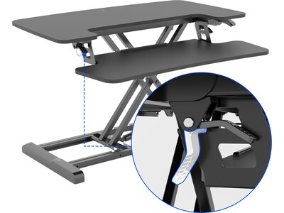 FlexiSpot M7 Series 32"W Manual Rectangular Adjustable Standing Desk Converter, Black (M7-E-32B)