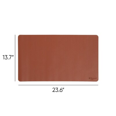 Smead Small Vegan Leather Anti-Slip Desk Pad, 23.6 x 13.7, Brown (64837)