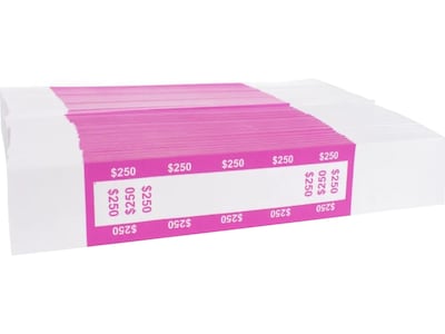 CONTROLTEK Currency Strap, Pink/White, 25000/Carton (560018)