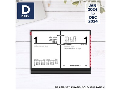 2024 AT-A-GLANCE 3.75" x 3" Daily Desk Calendar Refill, White/Black (E919-50-24)