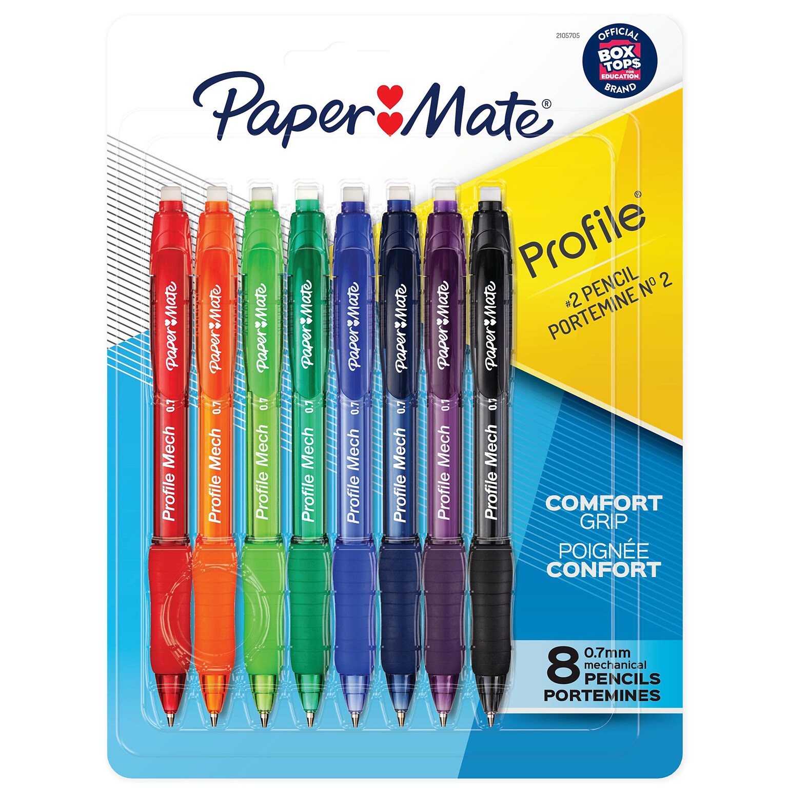 Paper Mate Profile Mech Mechanical Pencil, 0.7mm, #2 Medium Lead, 8/Pack (2105705)