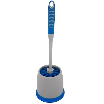 2 In 1 Toilet Cleaning Brush With Storage Box, Main And Under Rim Brush,  Heavy Bristles