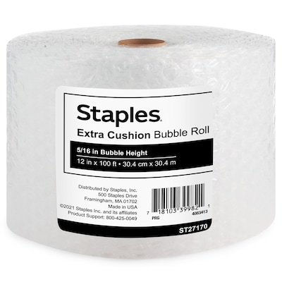 Staples® 5/16 Bubble Roll, UPSable, 12 x 100 (4072833)