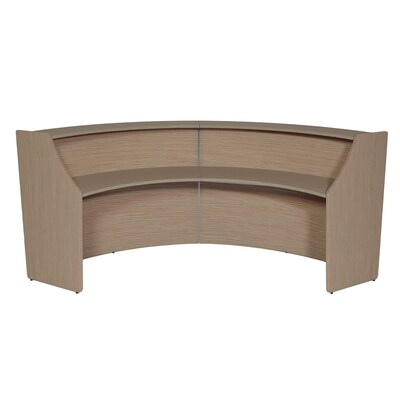 Regency Marque 124"W Curved Double-Unit Reception Desk, Noble Oak (77292NO)