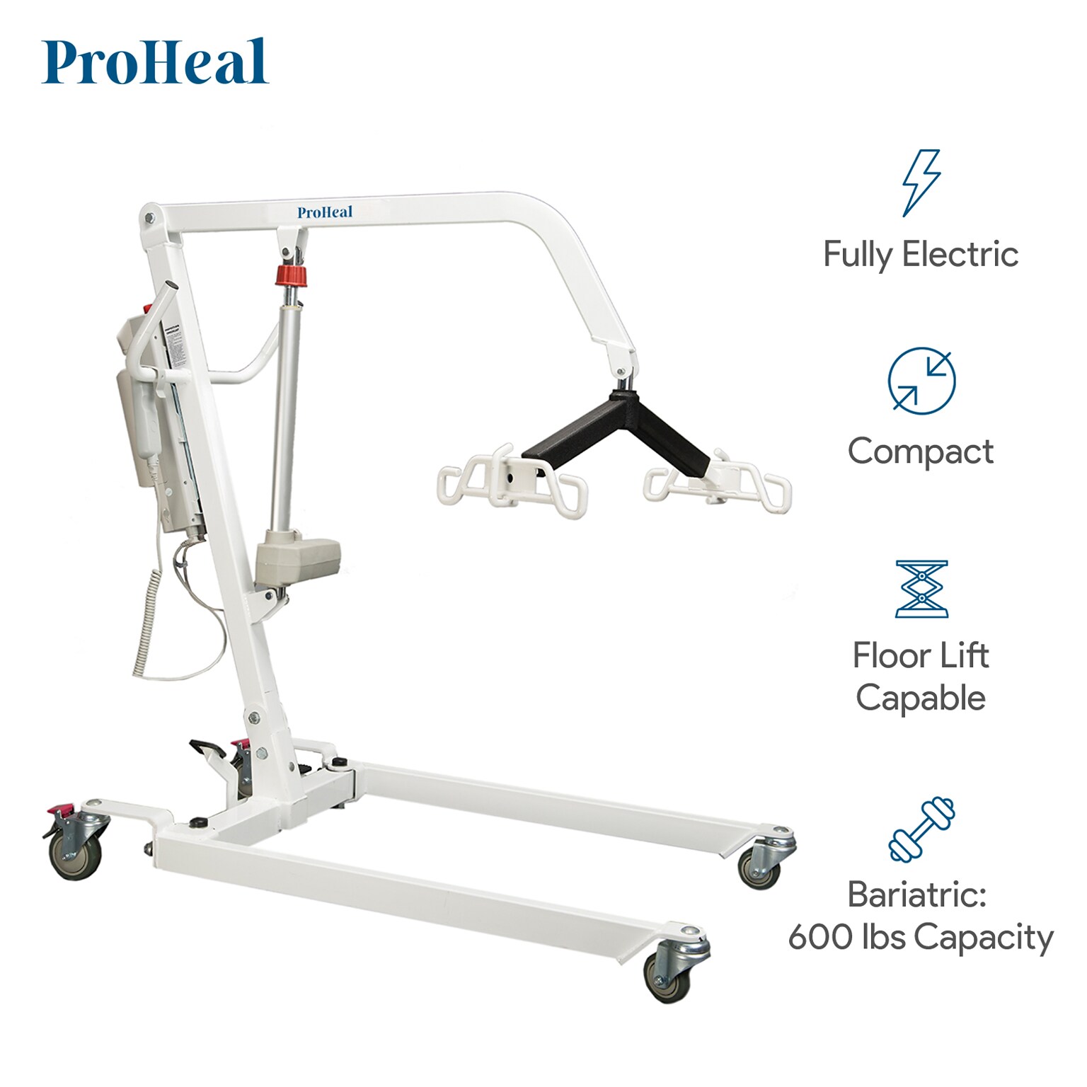 ProHeal Electric Full Body Patient Transfer, 6-Point Spreader Bar, 600 lb. Capacity (PH-33600-FBM)