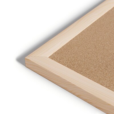 U Brands Cork Bulletin Board, Oak Finish Frame, 35" x 23" (266U00-01)