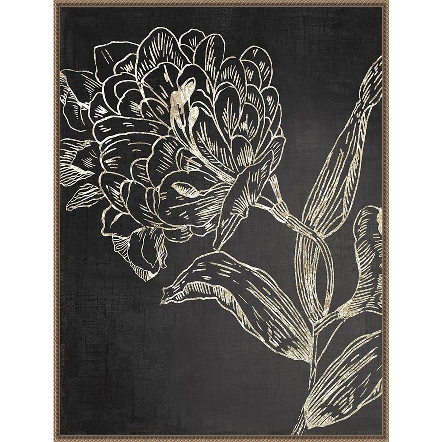 Amanti Art Golden Flower Folklore II by Asia Jensen Framed Canvas Wall Art Print, 32 x 42 (A42678302656)