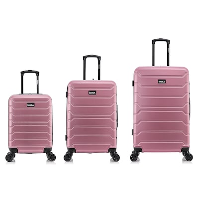 InUSA Trend 3-Piece Hardside Spinner Luggage Set, Rose Gold (IUTRESML-ROS)