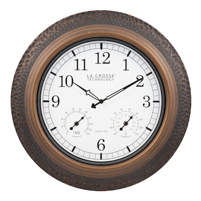 La Crosse Technology 21 In. Indoor/Outdoor Marcella Metal Atomic Wall Clock (433-3256A-INT)