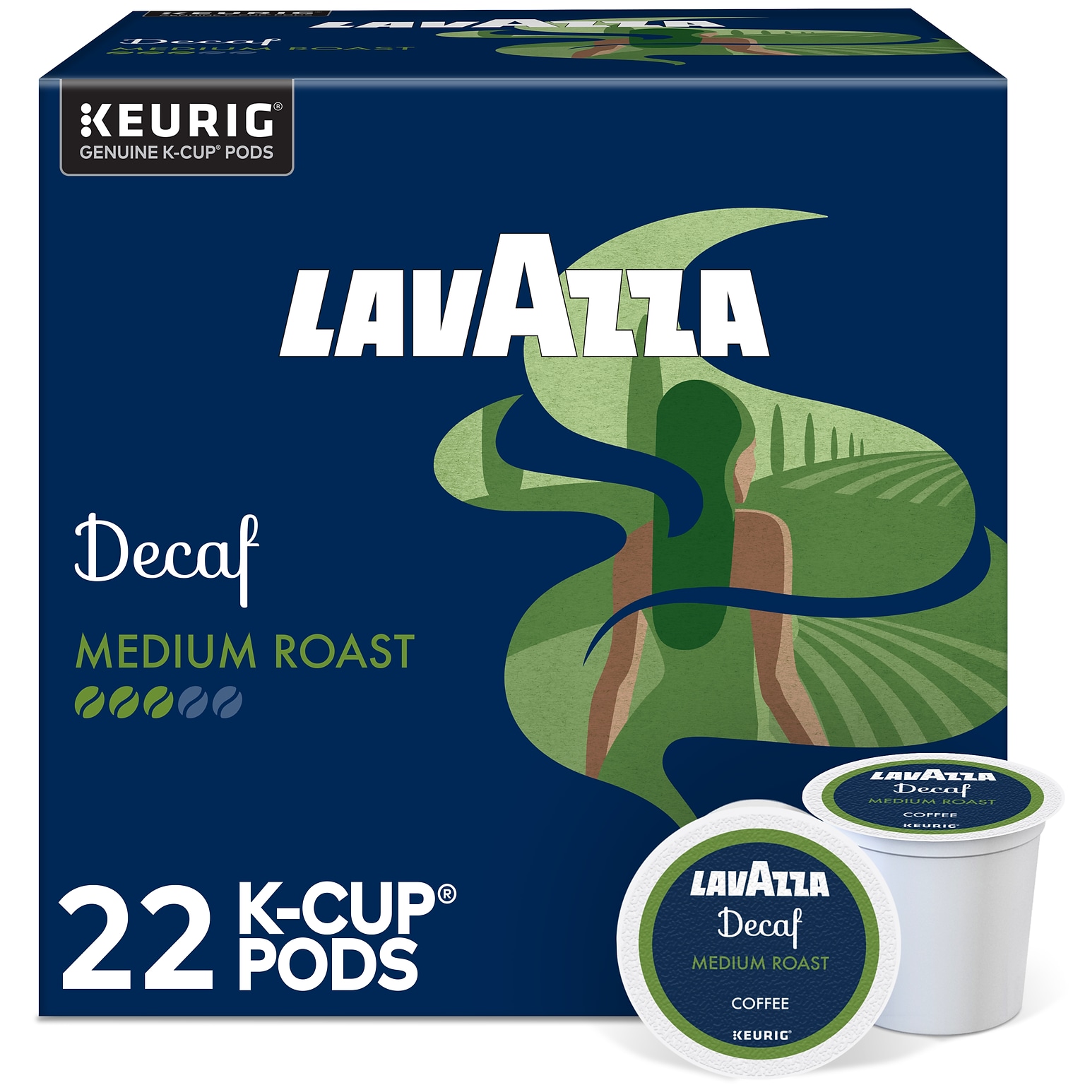 Lavazza Classico Decaf Coffee Keurig® K-Cup® Pods, Medium Roast, 22/Box (5000382581)