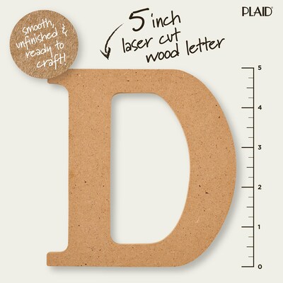 Plaid MDF Letters, 5", Brown Oxide, 12/Pack (PDE63557-12)