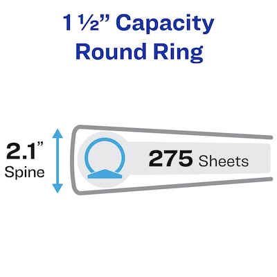 Avery 1 1/2 3-Ring Non-View Binders, Blue (03400)