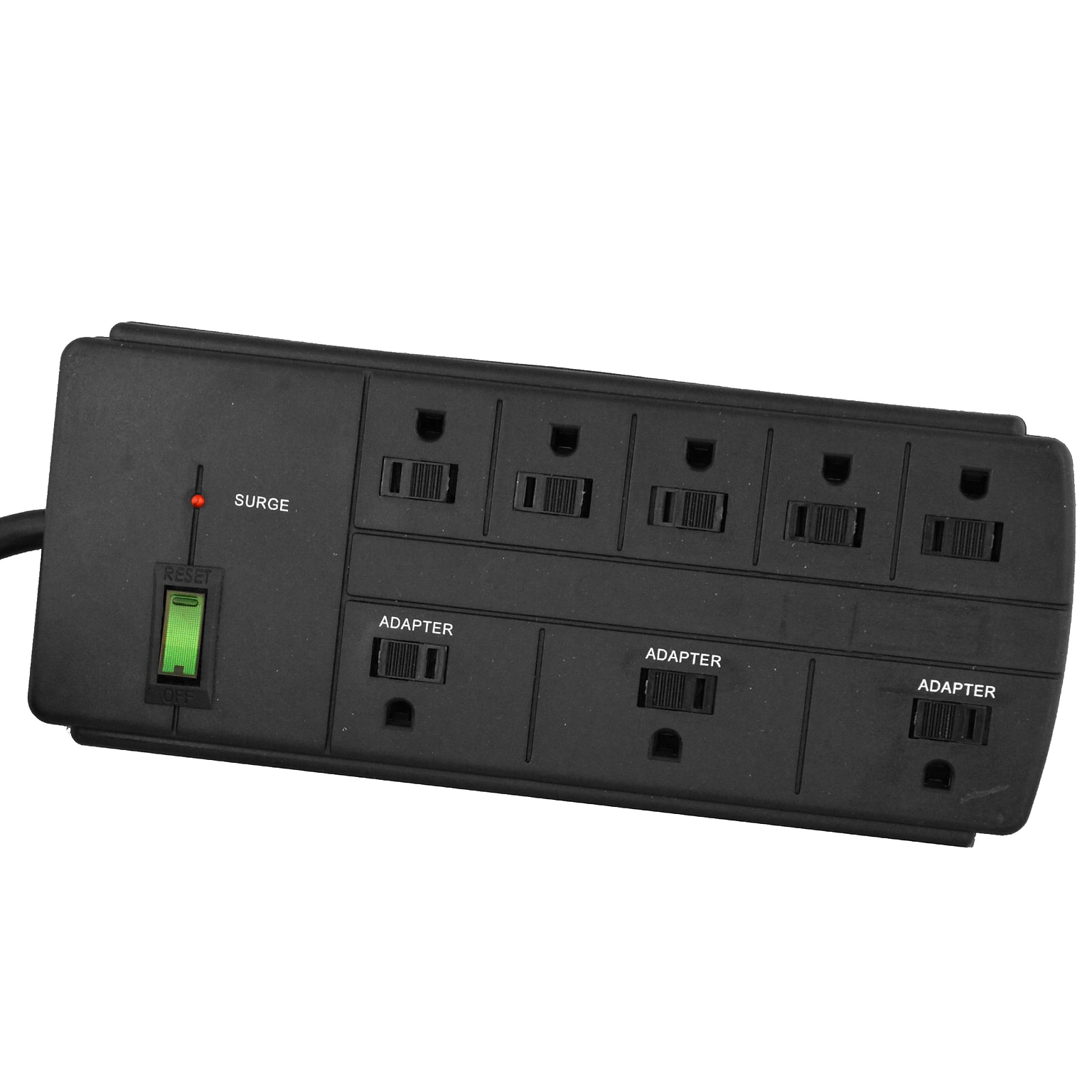 GoGreen Power 8 Outlet Surge Protector, 6 cord, Black (GG-18316BK)