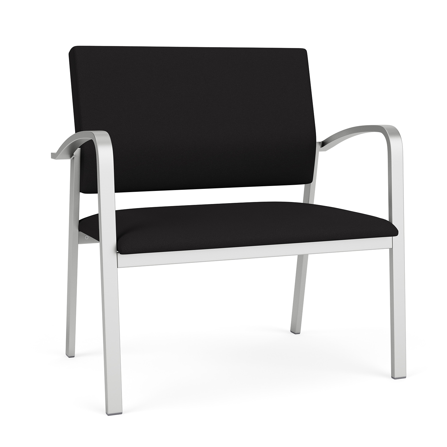 Lesro Newport Bariatric Fabric Guest Chair, Open House Black/Silver (NP1401.SSV-01OHBK)