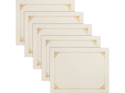 Better Office Certificate Holders, 8.75" x 11.25", Ivory/Gold, 25/Pack (65250-25PK)