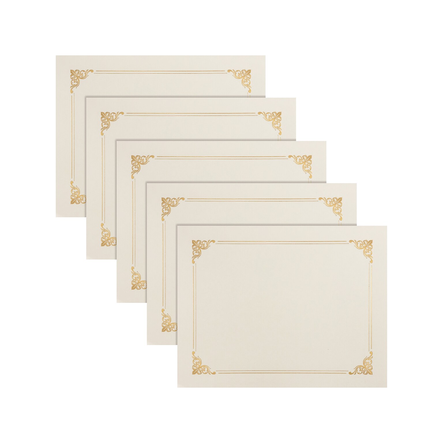 Better Office Certificate Holders, 8.75 x 11.25, Ivory/Gold, 25/Pack (65250-25PK)