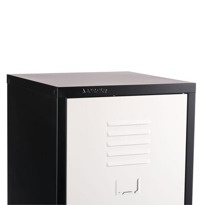 AdirOffice 48"H Single Tier Black/White Storage Locker (ADI629-01-B-W-DL)