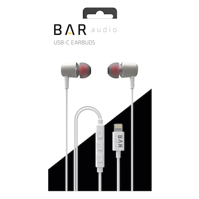 cellhelmet Bar Audio Earbuds, Lightning Connector, White (BAR-IN-EAR-LIGHT)