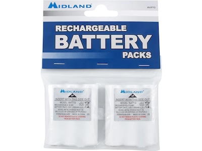 MIDLAND RADIO Rechargeable Ni-MH Two-Way Radio Battery for X-Talker T71VP/T75X3VP3/T75VP3/T77VP5, 2/Pack (AVP13)
