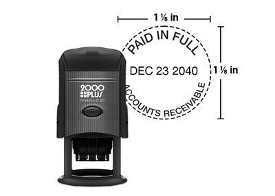 Custom 2000 Plus® PrintPro™ Self-Inking Light Duty Round Dater R30D, 1-1/8” diameter