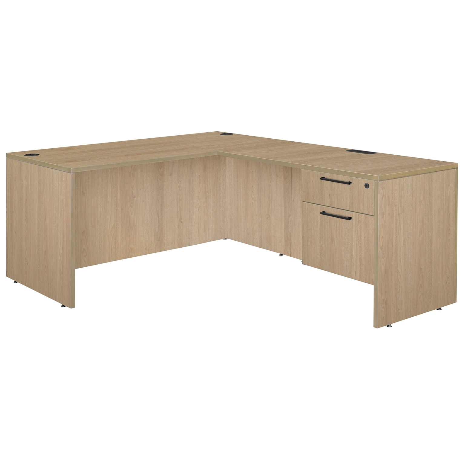 Regency Legacy 60 L Desk w/ Single Pedestal Drawer Unit, Noble Oak (LLDSP603047NO)