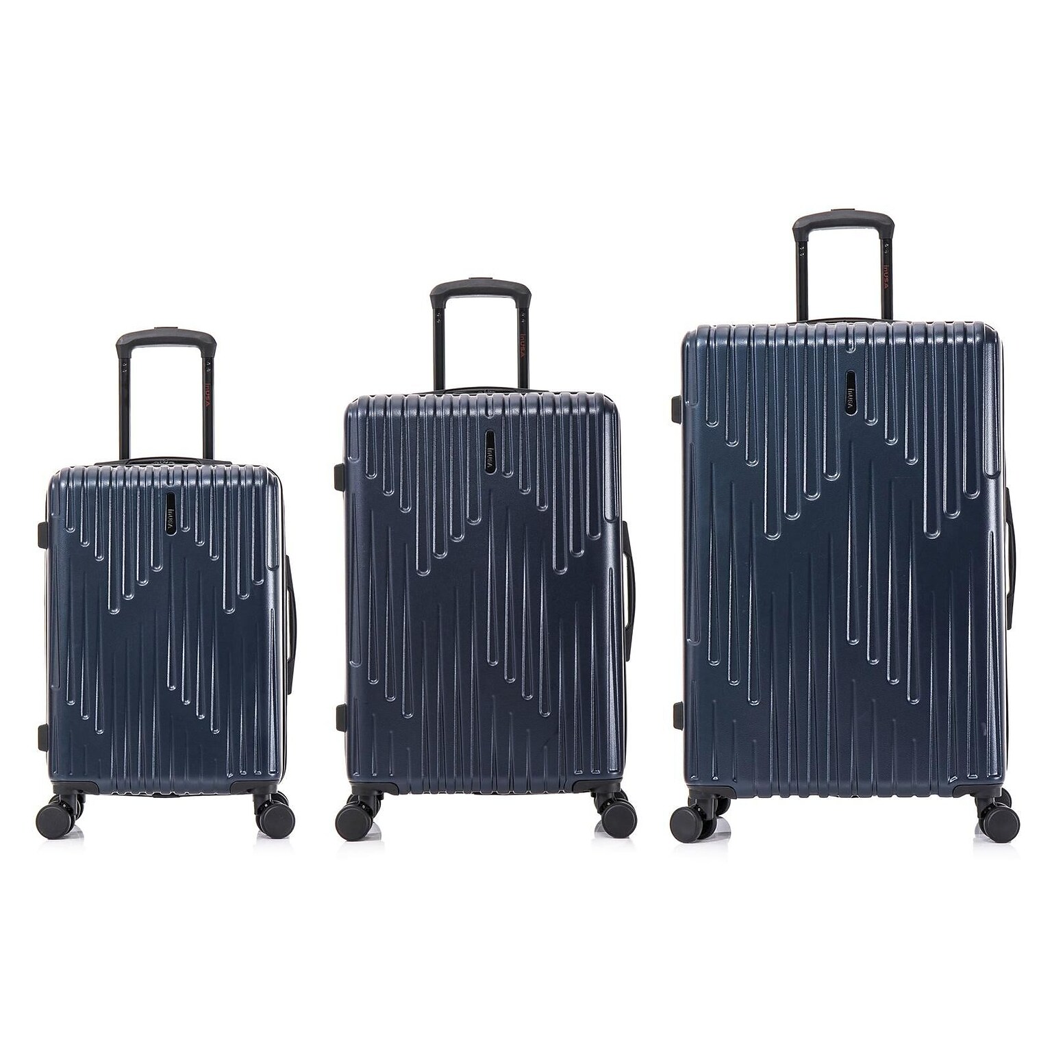 InUSA Drip Hardside Spinner Luggage Set, Blue (IUDRISML-BLU)