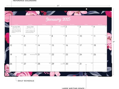 2025 Blue Sky Mimi Pink 17 x 11 Monthly Desk Pad Calendar (148626-25)