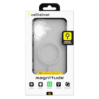 cellhelmet Magnitude Series MagSafe Phone Case for iPhone 16 Plus, Shock Absorbing, Crystal Clear (CM-105-CC)