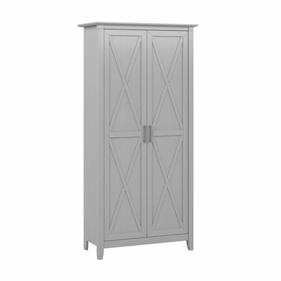 Bush Furniture Key West 66 Tall Storage Cabinet with Doors and 5 Shelves, Cape Cod Gray (KWS266CG-0