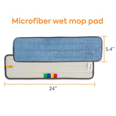Coastwide Professional™ Microfiber Wet Mop Pad, 5 x 24, Blue (CW61068-CC)