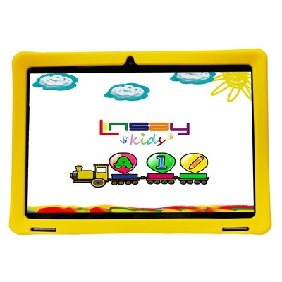 Linsay Octa Core 10.1" Tablet, 4GB RAM, 128GB Storage, Android 13, Bundled with Yellow Kids Defender Case, Backpack, Stylus Pen