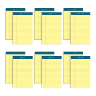 TOPS Docket Notepads, 5 x 8, Narrow Ruled, Canary, 50 Sheets/Pad, 12 Pads/Pack (TOP 63350)