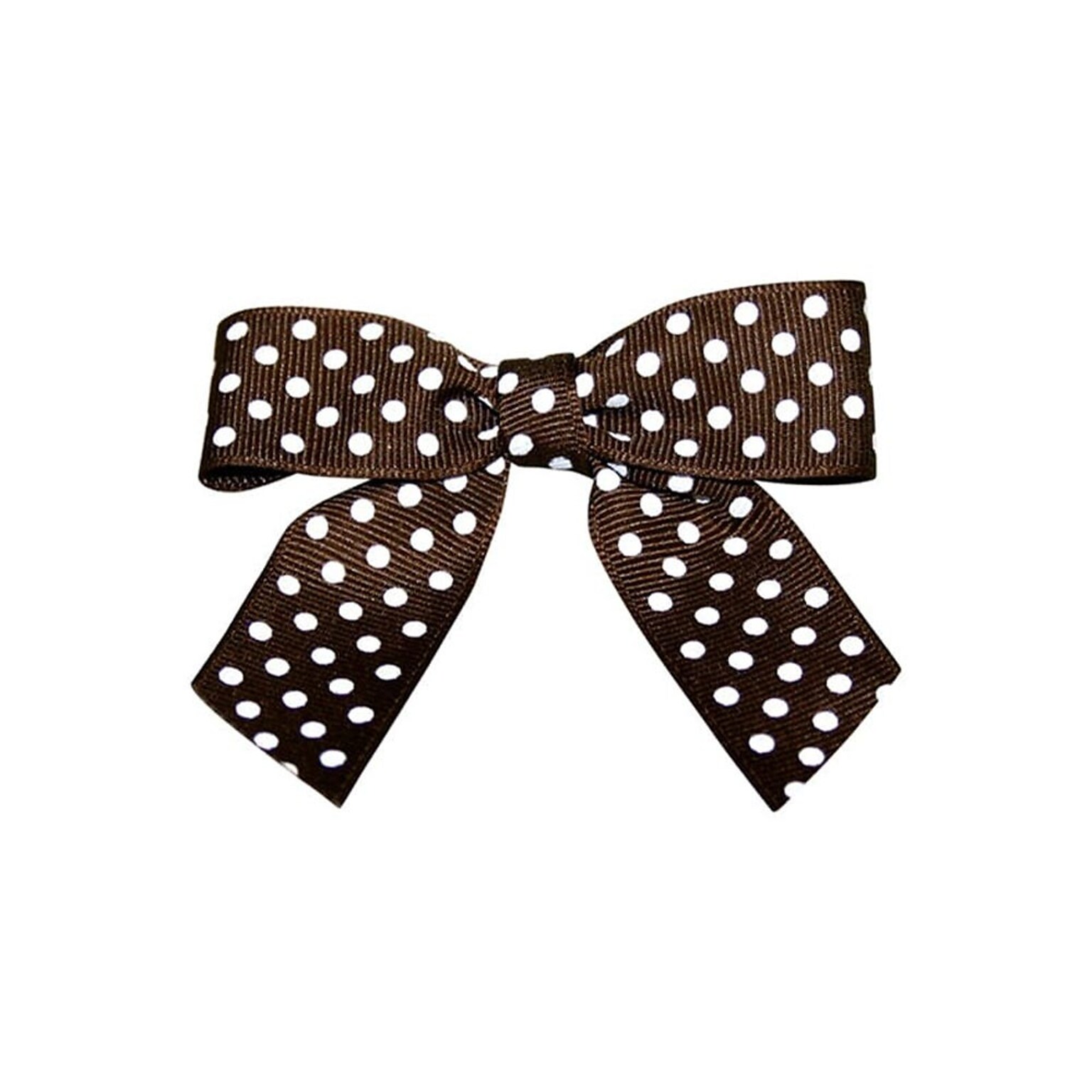 JAM Paper Grosgrain Bows, Brown with White Polka Dots, 100/Pack (52640349353)