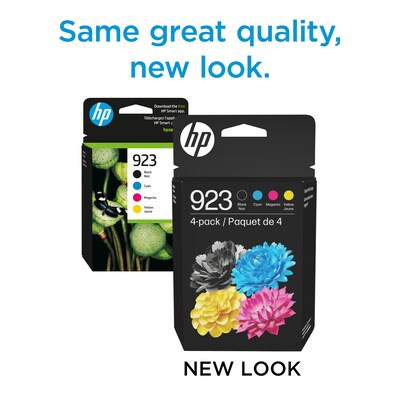 HP 923 Black/Cyan/Magenta/Yellow Standard Yield Ink Cartridges 4 Pack (6C3Y6LN)