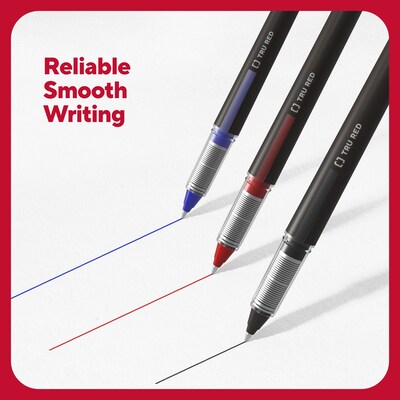 TRU RED™ Rollerball Pens, Conical Tip, Blue, Dozen/Pack (TR57322)