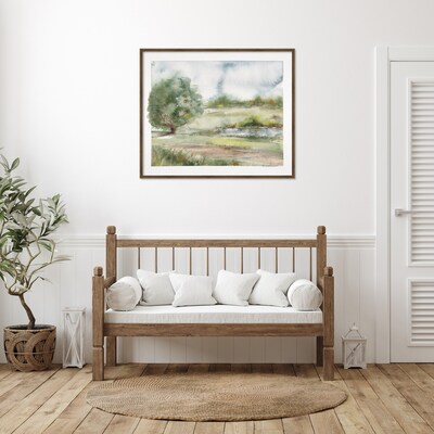 Amanti Art Landscape With Tree In Light Mood by Patricia Shaw Wood Framed Wall Art Print, 41 x 35