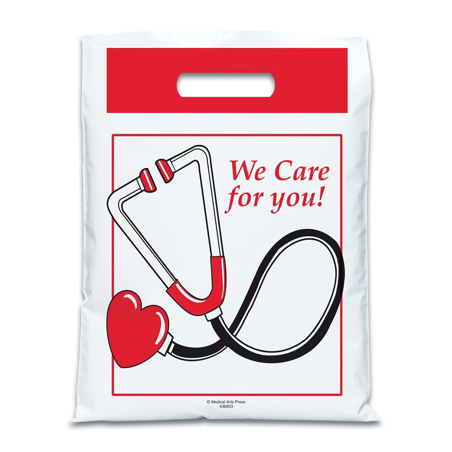 Medical Arts Press® Medical Non-Personalized 2-Color Large Supply Bags; 9 x 13, We Care for You, 100 Bags, (36853)