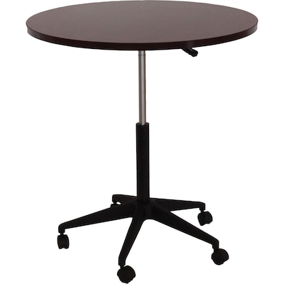 Boss Office Products Mobile Round Tables; 32"W, Mahogany
