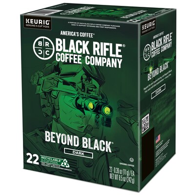 Black Rifle Coffee Company Beyond Black Coffee Keurig® K-Cup® Pods, Dark Roast, 22/Box (5000384043)