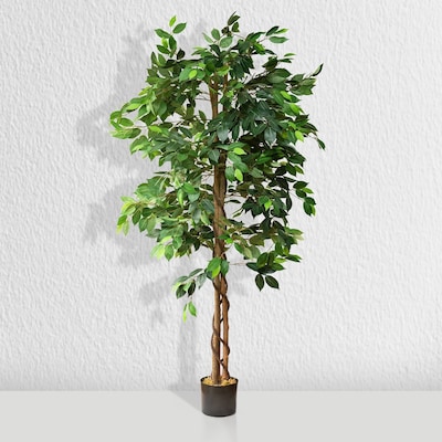 Forever Leaf 60 Artificial Ficus Silk Tree in Wicker Basket (FEV-FIWI60)