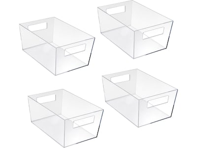Azar X-Large Open Lid Storage Tote, Clear, 4/Pack (556239)