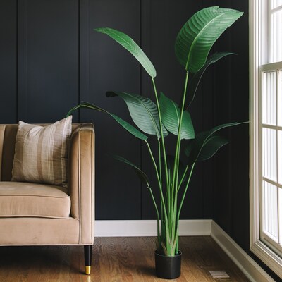 Forever Leaf 60 Bird Of Paradise Artificial Plant in Black Pot (FEV-BOP772)