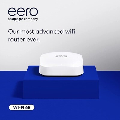 eero Pro 6E AX & AC2402 Tri-Band Mesh Wi-Fi Router, White (EOS011111)