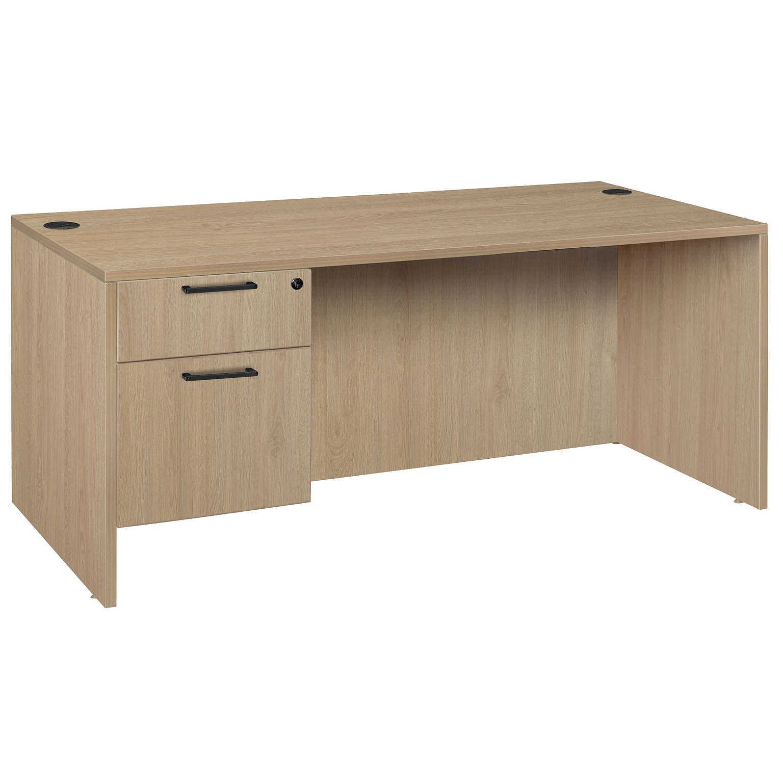 Regency Legacy 66 Executive Desk w/ Single Pedestal Drawer Unit, Noble Oak (LSP6630NO)