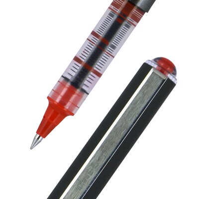 uni-ball Vision Rollerball Pen, Micro Point, 0.5mm, Red Ink, 12/Pack (60117)