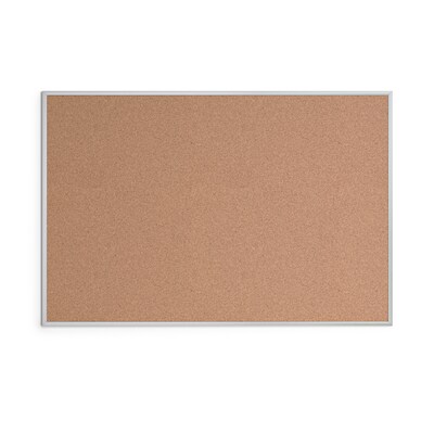 U Brands Basics Cork Bulletin Board, Silver Frame, 47H x 70W (023U00-01)