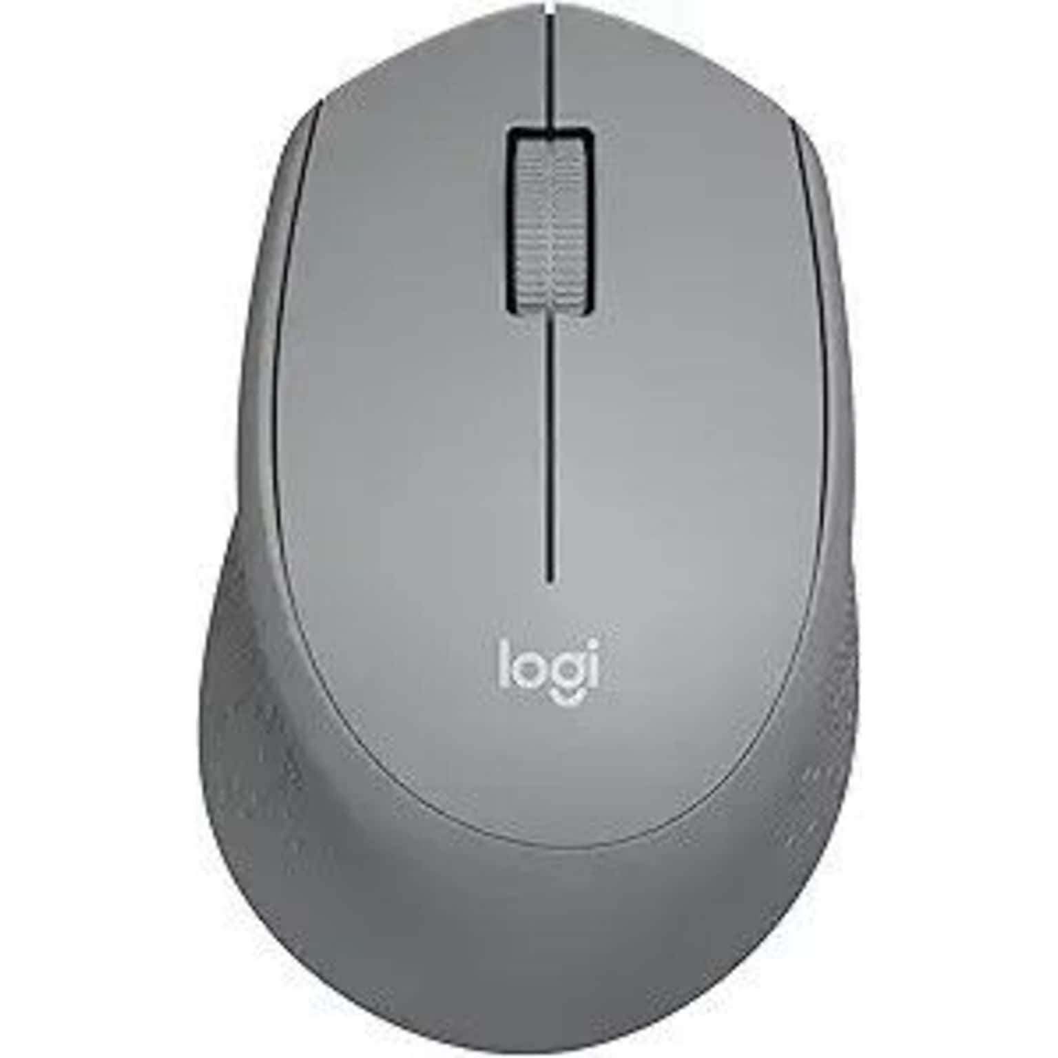 Logitech M330 Silent Plus Wireless Optical USB Mouse, Gray (910-004908)