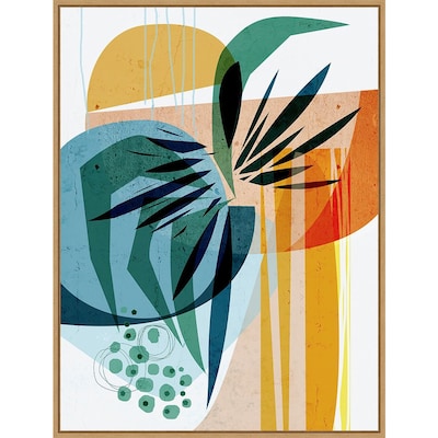 Amanti Art Summer Tropics by Ishita Banerjee Framed Canvas Wall Art Print, 32 x 42 (A42677747808)