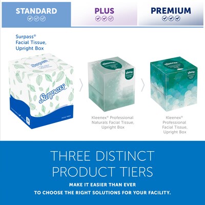 Surpass Cube Facial Tissue, 2-ply, White, 90 Sheets/Box, 36 Boxes/Carton (21320)