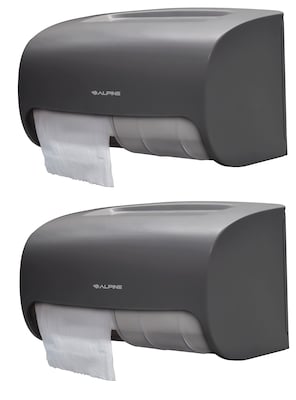 Alpine Industries Side-by-Side Double Roll Toilet Tissue Dispenser, Gray, 2/Pack (452-GRY-2PK)